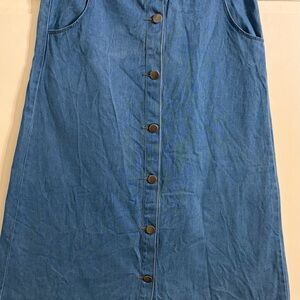 Denim A-Line Button Skirt